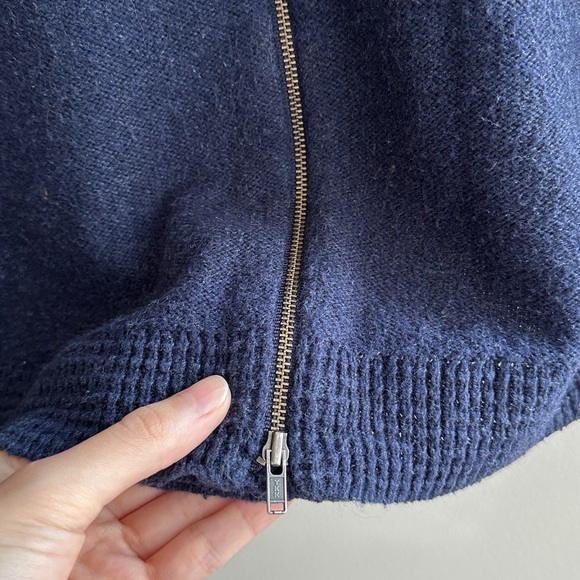Madewell Two Tone Colorblock Sweater - Gray and Navy Blue, Size Medium - Picture 15 of 16